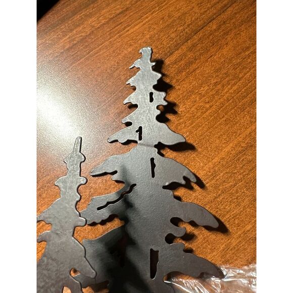 Rustic Brown Finished Metal Solo Buck Deer in Forest Silhouette Ambient Light - Picture 6 of 6